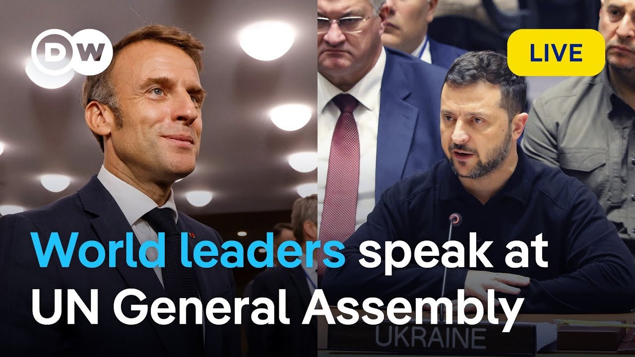 Macron and Zelenskyy Address Global Leaders on Day 2 of UN General Assembly: A DW News Report