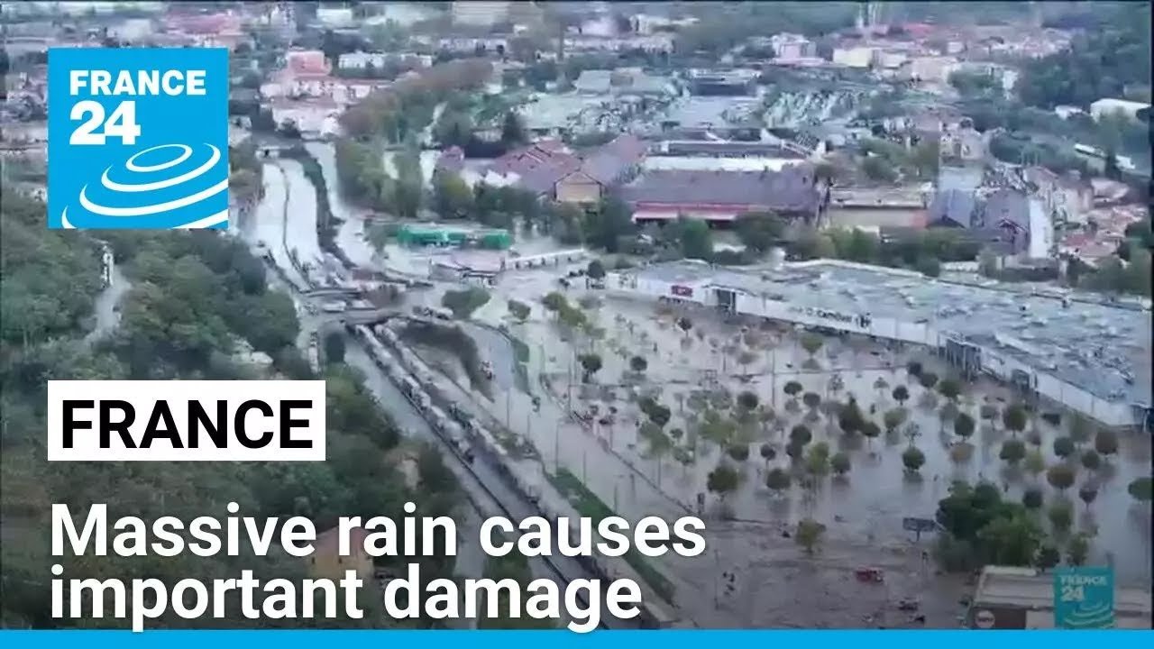 Torrential Rain in France Leads to Floods Disrupting Roads and Railways