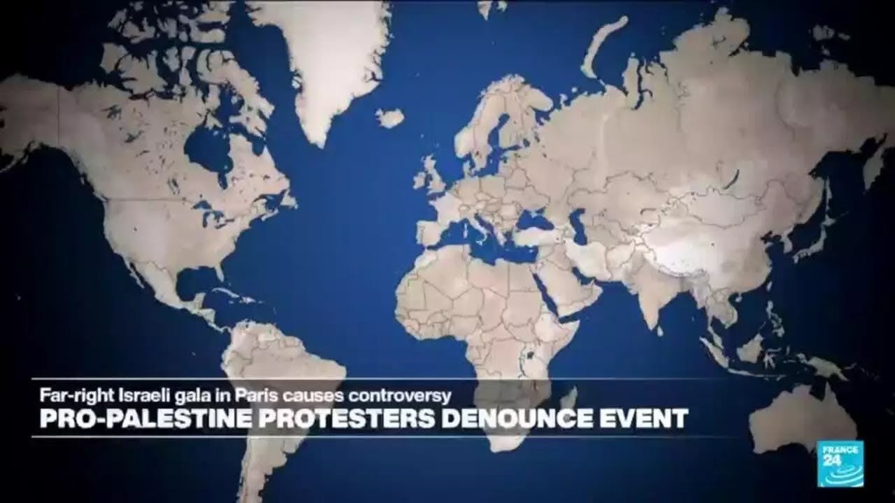 Pro-Palestine Protesters March Against Zionist Event in Paris