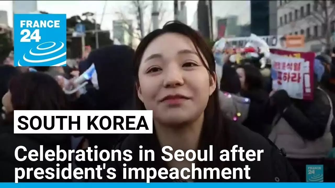 South Koreans Celebrate in Seoul Following President Yoon’s Impeachment