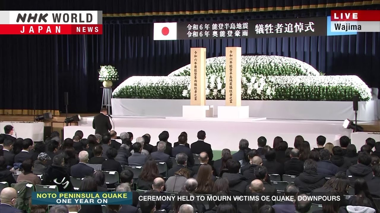 Ceremony Commemorates One Year Since Noto Peninsula Earthquake: NHK WORLD-JAPAN Reports