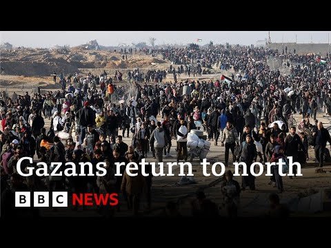 Displaced Palestinians Return to North Gaza Following Hostage Agreement