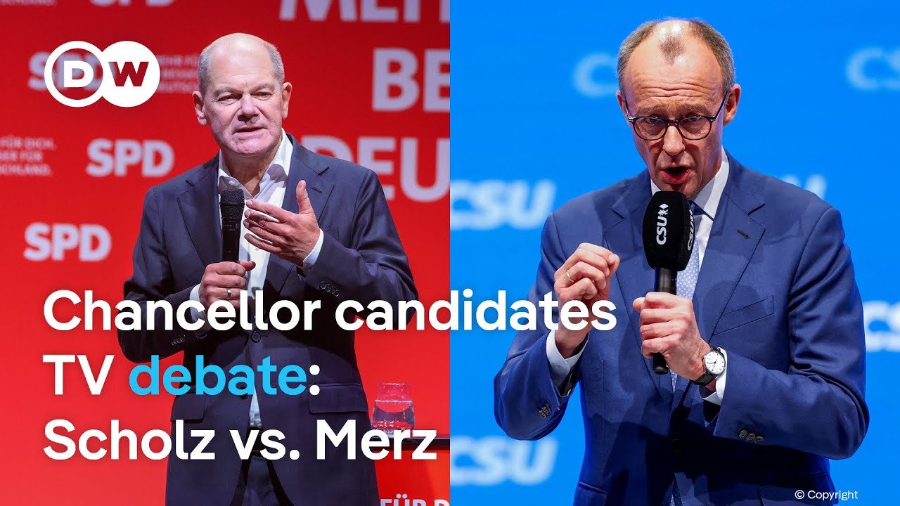 German Chancellor Scholz Faces Off With Opposition Leader Merz in Live TV Debate