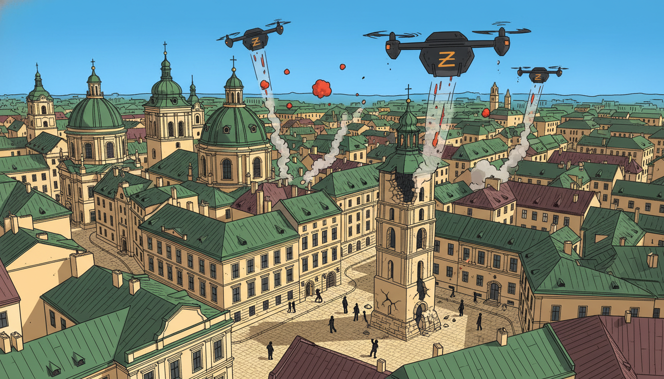 Russian Drone Strikes Kill Eight and Damage UNESCO Site in Lviv